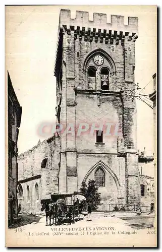 Cartes postales Villeneuve Les Avignon Le Beffroi et l eglise de la Collegiale