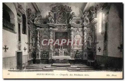 Cartes postales Aigues Mortes Chapelle des Penitents Gris