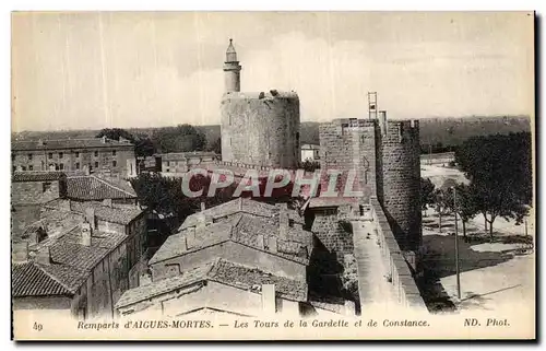 Cartes postales Remparts d Aigues Mortes Les Tours de la Gardette et de Constance