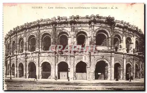 Cartes postales Nimes Lea Arenes Vue Exterieure Cote Ouest