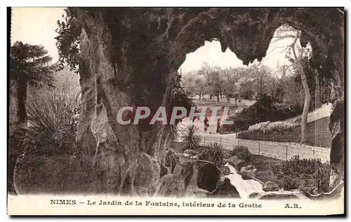 Cartes postales Nimes Javdin de la Fontaine Interieur de la grotte