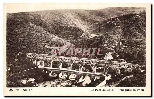 Cartes postales Nimes Le Pont du Gard Vue Prise en Avion