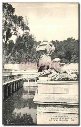 Ansichtskarte AK Nimes Jardins de la Fontaine Les Bains Romains