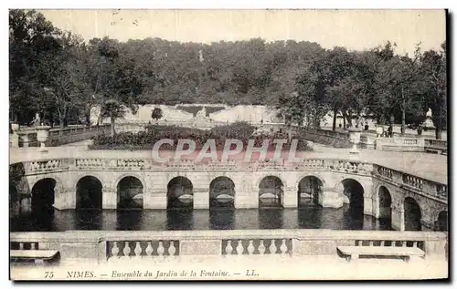 Ansichtskarte AK Nimes Ensemble du Jardin de la Fontaine