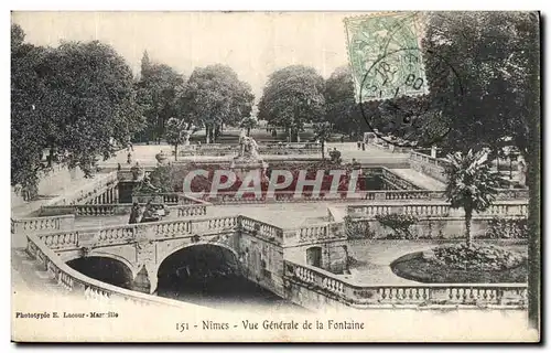 Ansichtskarte AK Nimes Vue Generale de la Fontaine