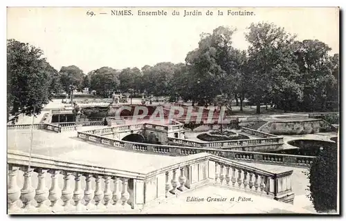 Ansichtskarte AK Nimes Ensemble du Jardin de la Fontaine