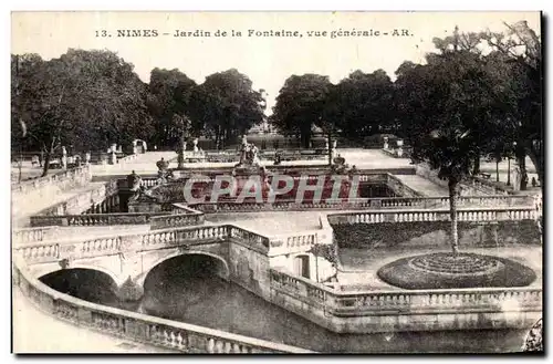 Ansichtskarte AK Nimes Jardin de la Fontaine Vue Generale