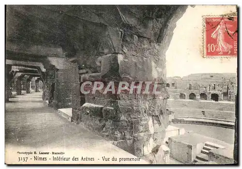 Ansichtskarte AK Nimes Interieur des Arenes Vue de Promenoir