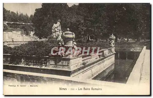 Ansichtskarte AK Nimes Les Bains Romains