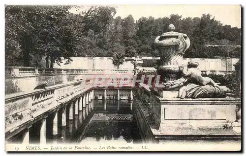 Cartes postales Nimes Jardin de la Fontaine Les Bains Romains