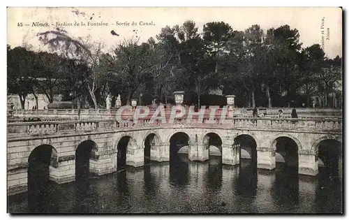 Cartes postales Nimes Jardin de la Fontaine Sortie Du Canal