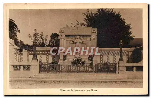 Cartes postales Ham Le monument Aux Morts Militaria