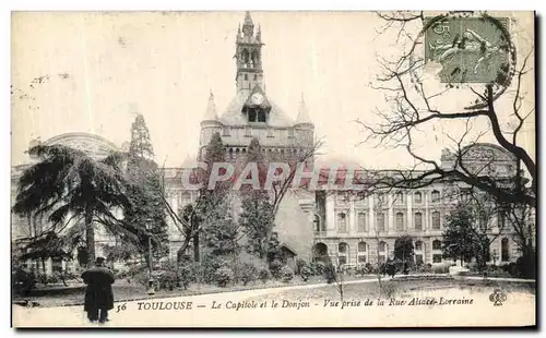 Ansichtskarte AK Toulouse Le Capitole et de Donjon Vue Prise de la Rue Alsace Lorraine