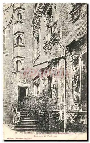 Cartes postales Toulouse Cour De l hotel de Lasbordes De Escalier Et Fenetres