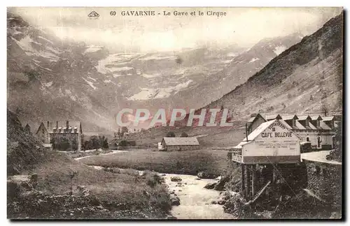 Cartes postales Gavarnie Le Gave et le Cirque Cafe Bellevue