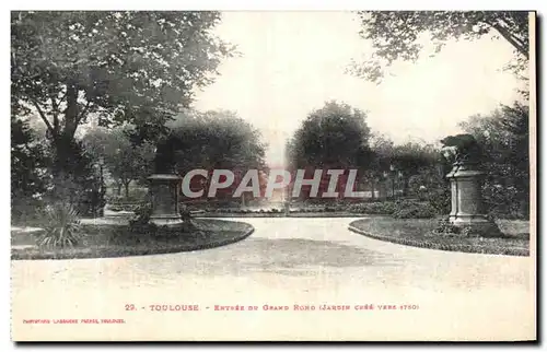 Cartes postales Toulouse Entree du grand rond jardin cree vers 1750