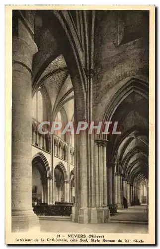 Ansichtskarte AK Nevers Interieur de la Cathedrale cote Sud Style Roman