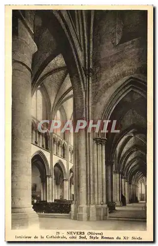Cartes postales Nevers Interieur de la Cathedrale cote Sud Style Roman