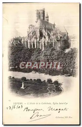 Cartes postales Nevers L Abside de la Cathedrale Eglise Saint Cyr