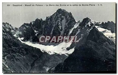 Cartes postales Le Dauphine Massif du Pelvoux La Barre des Ecrins et la Vallee de Bonne Pierre