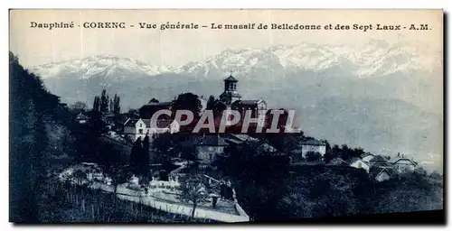 Cartes postales Dauphine Corenc Vue Generale Le Masalf de Belledonne et des Sept Laux