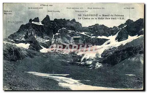 Cartes postales Dauphine Massif du Pelvoux La chaine de la Meije