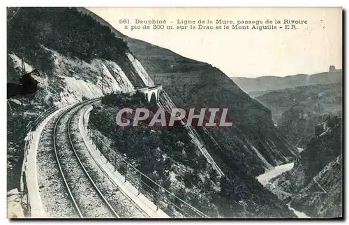 Cartes postales Dauphine Ligne de la Mure passage de la Rivoire sur le Drac et le Mont Aiguille