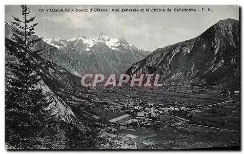 Ansichtskarte AK Dauphine Bourg d Oisans Vue generale et la Chaine de Belledonne