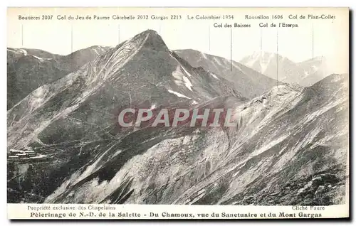 Cartes postales Pelerinage de ND de la SAlette Du Chamoux vue du sanctuaire et du Mont Gargas