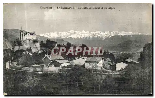 Cartes postales Sassenage Le Dauphine Le Chateau feodal et les Alpes