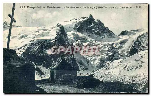 Cartes postales Le Dauphine Environs de la Grave La Meije Vue du Chazelet