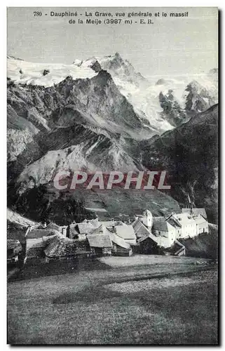 Cartes postales Le Dauphine Vue Generale de la Grave et le massif de la Meije