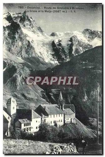 Cartes postales Dauphine Route de Grenoble a Briancon La Grave et la Meije