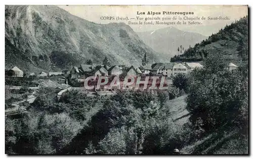 Ansichtskarte AK Corps Les Alpes Pittoresques Vue generale prise de la Chapelle de Saint Roch Dans le fond Montag