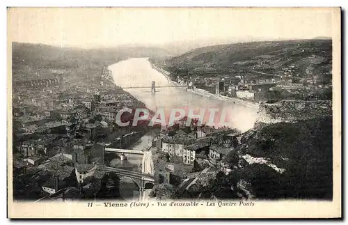 Ansichtskarte AK Vienne Vue d ensemble Les Quatre Ponts