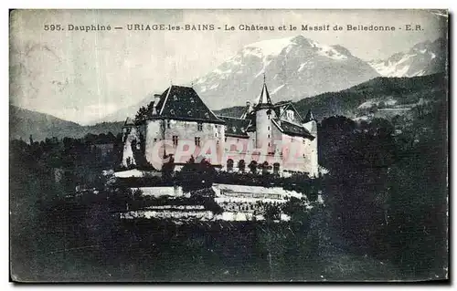 Cartes postales Dauphine Uriage les Bains le Chateau et le Massif de Belledonne