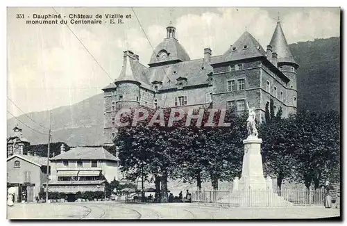 Cartes postales Dauphine Chateau de Vizille et monument du Centenaire