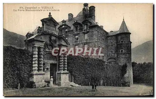 Ansichtskarte AK Dauphine Vizille La Porte Monumentate et le Chateau