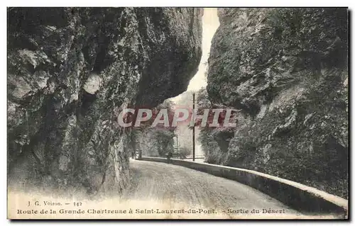 Cartes postales Chartreuse Dauphine Route de la Grande Chartreuse a Saint Laurent du Pont Sortie du desert