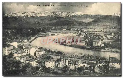 Cartes postales Grenoble Panorama de I lle Verte et les Alpes