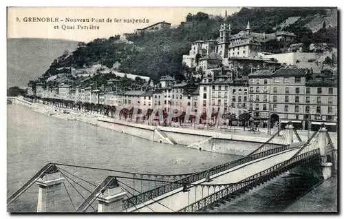 Ansichtskarte AK Grenoble Nouveau Pont de fer suspendu et Quai Perriere