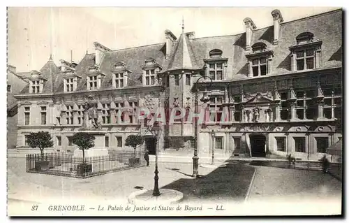 Cartes postales Grenoble Le Palais de justice et Statue de Bayard