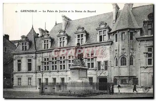 Cartes postales Grenoble La Palais de Justice et la Statue de Bayard