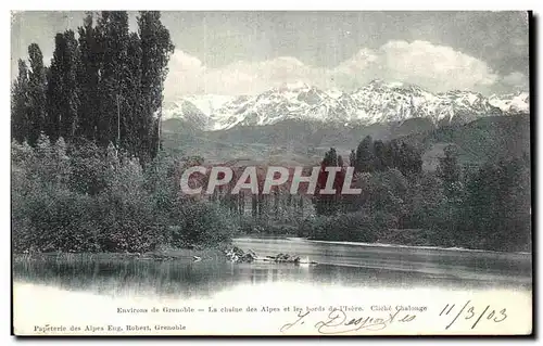 Ansichtskarte AK Environs de Grenoble La chaine des Alpes et les bords de l Isere