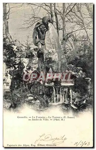 Cartes postales Grenoble La Fontaine Le Torrent au jardin de ville