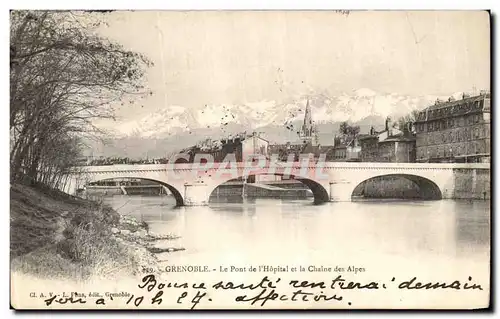 Cartes postales Grenoble La Pont de L Hopital et la Chaine des Alpes