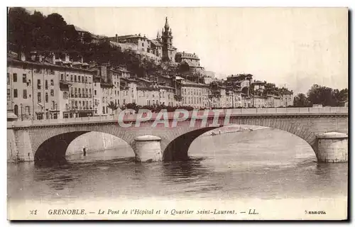 Cartes postales Grenoble Le Pont de L Hopital et le Quarlier Saint Laurent