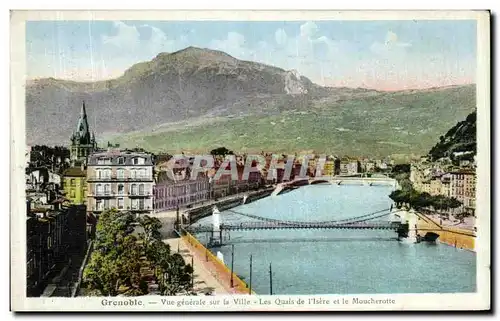 Ansichtskarte AK Grenoble Vue Generale sur la Ville Les Quais de L Isere et le Moucherotte