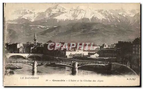 Cartes postales Grenoble L Isere et la Chaine des Alpes