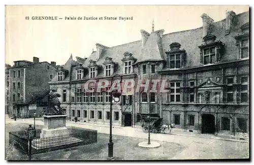 Cartes postales Grenoble Palais de Justice et Statue Bayard